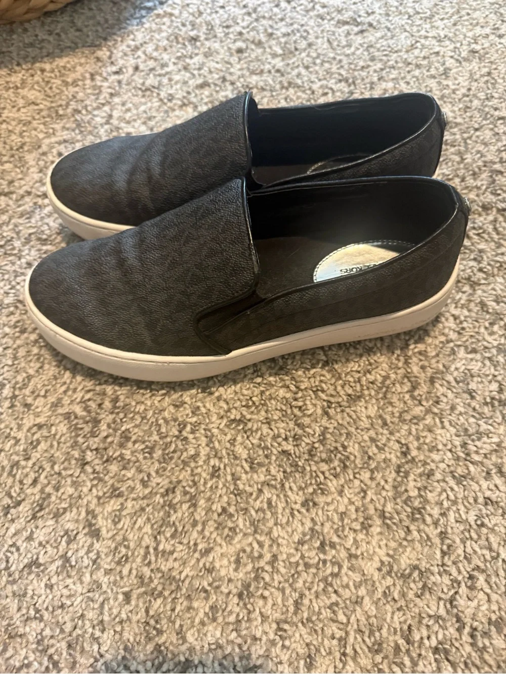 Michael Kors Black Slip-On Loafers with White Soles